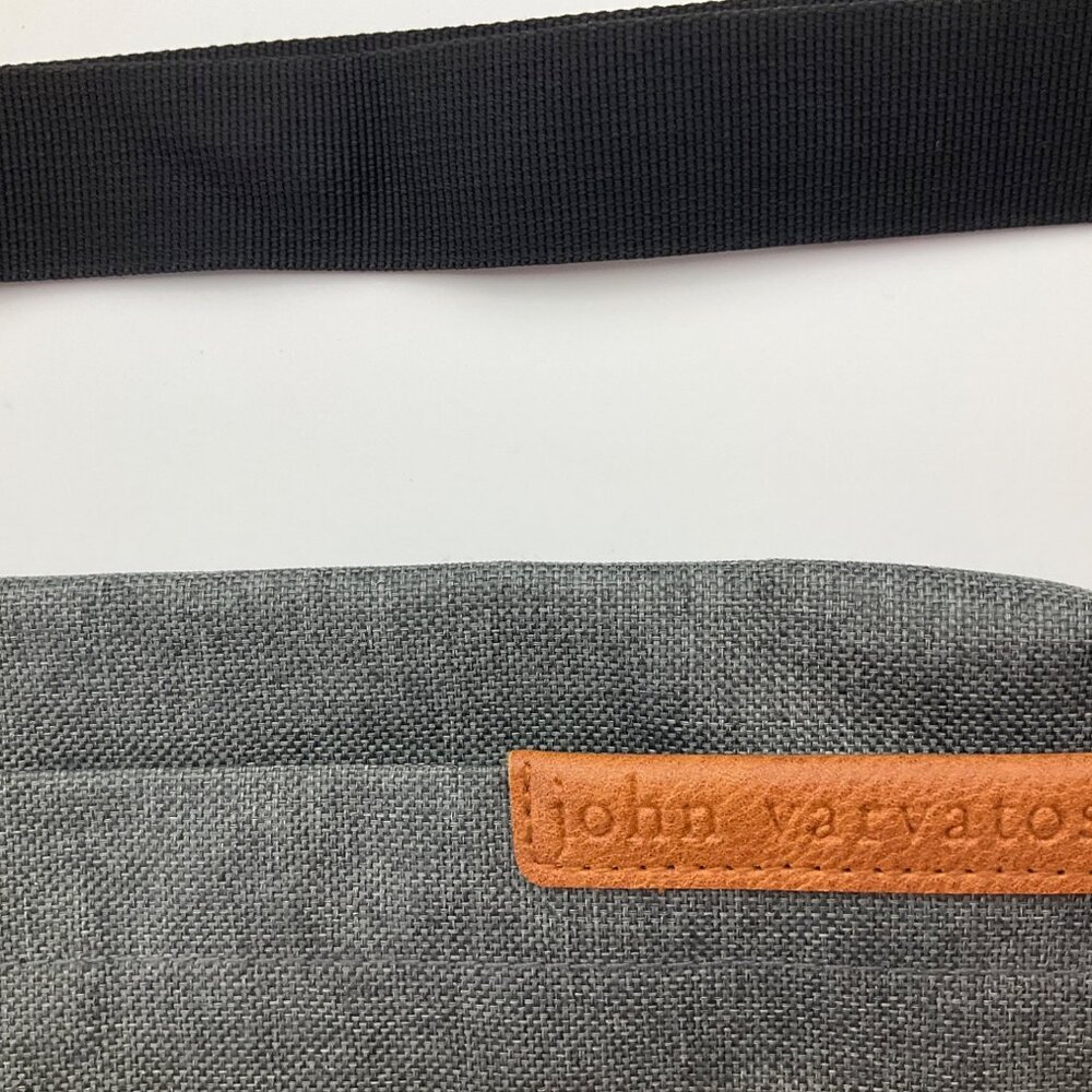 John Varvatos Fanny Pack Belt Bag Chest Travel Bag Sling Bag Gray Canvas 6.5"x11 - Picture 4 of 12